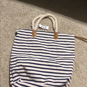 S & R navy and cream bag I NWT